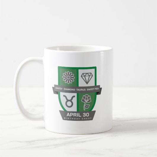 Taurus Birthday Crest™ for April 20-30 Mug コーヒーマグカップ (左)