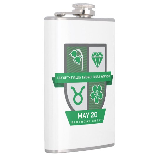 Taurus Birthday Crest™ for May 1-20 フラスク (右)