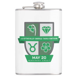 Taurus Birthday Crest™ for May 1-20 フラスク