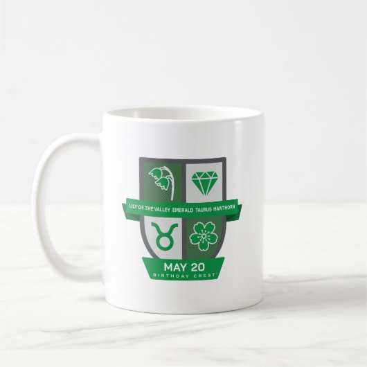Taurus Birthday Crest™ for May 1-20 Mug コーヒーマグカップ (左)