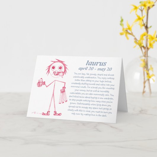 Taurus [ - BitchScope - ]誕生日カード カード (黄色い花)