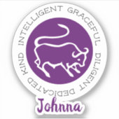 Taurus Bullロゴ〔占星術の〕十二宮図星印の特徴パープル シール (正面)