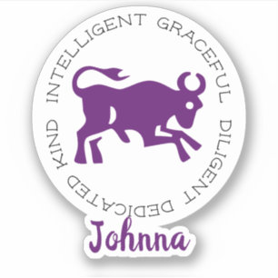 Taurus Bullロゴ〔占星術の〕十二宮図星印の特徴 シール