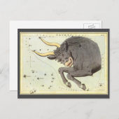 Taurus Bull、ヴィンテージコンステレーションウラニア鏡 ポストカード (正面/裏面)