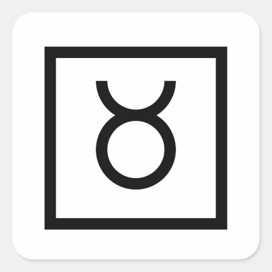 Taurus Bull〔占星術の〕十二宮図サイン星占いスタンプ スクエアシール (正面)