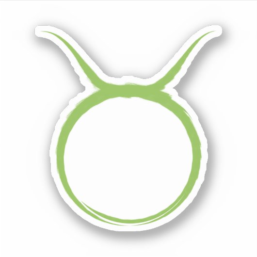 TAURUS Bull Green Astrology 4月5月〔占星術の〕十二宮図標識 シール (正面)
