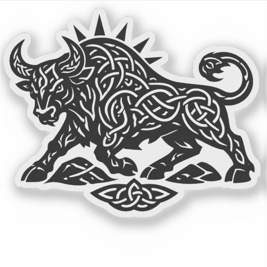 Taurus Bull Sigil — Earthbound Zodiac Inkwork シール (正面)