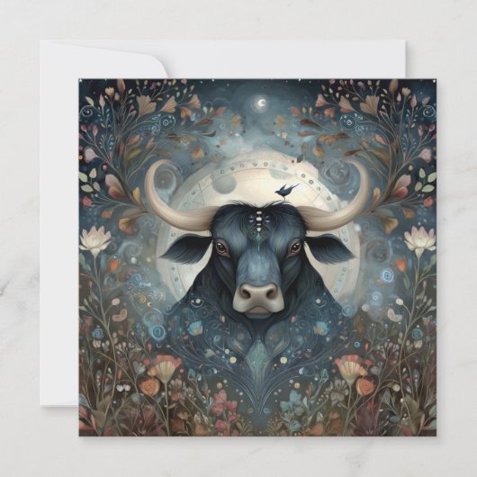Taurus Bull Zodiac Astrology Mystical Birthday カード (正面)