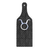 Taurus Chromeのような〔占星術の〕十二宮図サインオンカーボンファイバー カッティングボード (正面)