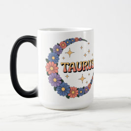 Taurus Crescent Moon Flowers Morphing Mug モーフィングマグカップ