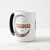 Taurus Crescent Moon Flowers Morphing Mug モーフィングマグカップ (正面左)