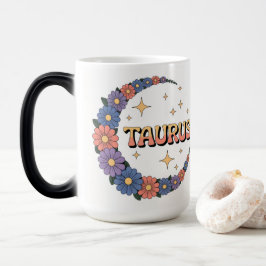 Taurus Crescent Moon Flowers Morphing Mug モーフィングマグカップ