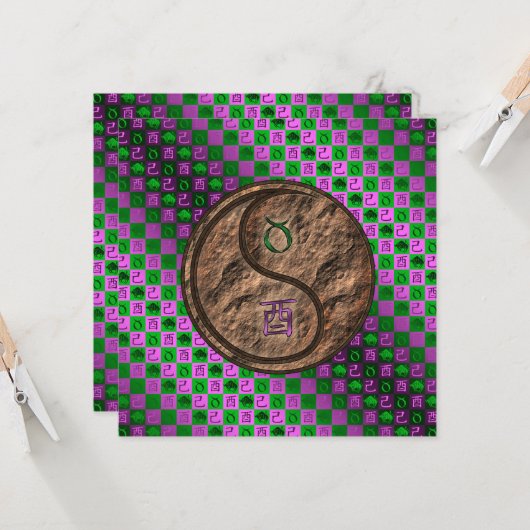 Taurus & Earth Rooster カード (正面/裏面インサイチュ)