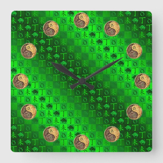 Taurus & Fire Goat スクエア壁時計 (正面)