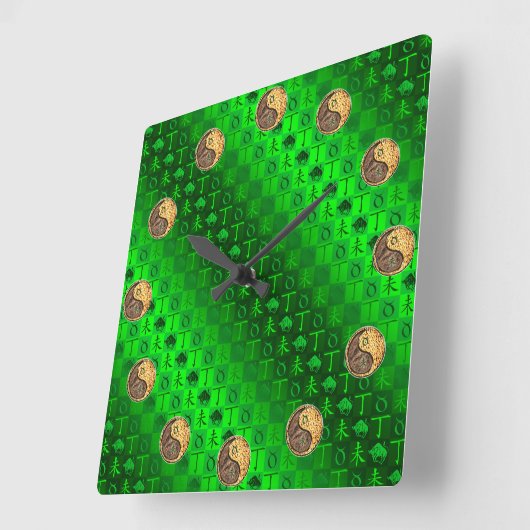 Taurus & Fire Goat スクエア壁時計 (傾斜)