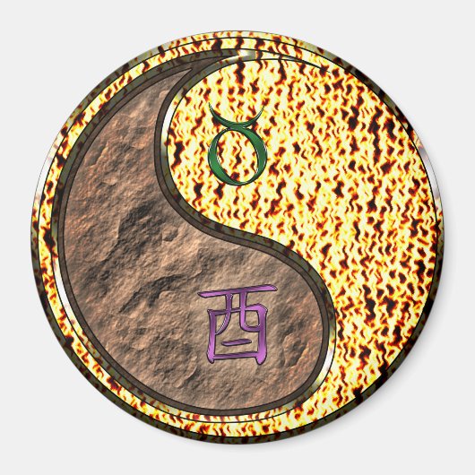 Taurus & Fire Rooster マグネット (正面)