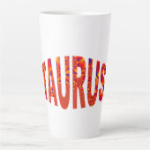 Taurus - Firey Orange Yellow Blue カフェラテマグ (正面)