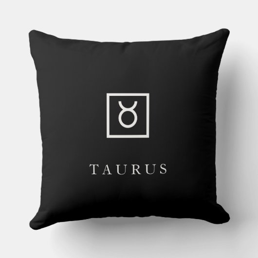 Taurus – Minimalist Zodiac Decorative Pillow クッション (裏面)