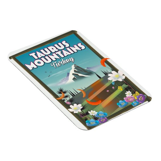 Taurus Mountainsトルコ旅行ポスター。 マグネット (右側)