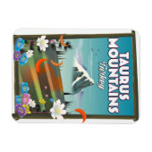 Taurus Mountainsトルコ旅行ポスター。 マグネット (横)