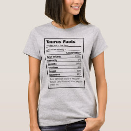 Taurus Nutrition Fact〔占星術の〕十二宮図Tシャツ Tシャツ