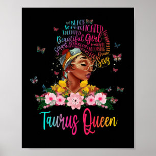 Taurus Queen Black Women Persistent Beautiful ポスター