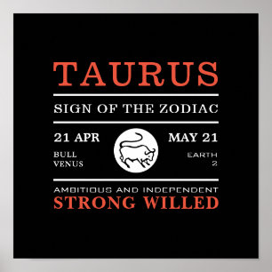 Taurus Sign of the 〔占星術の〕十二宮図,ポスタ占星術のー ポスター
