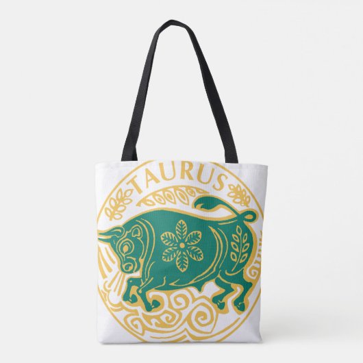 Taurus Sign of the 〔占星術の〕十二宮図 on a トートバッグ (裏面)