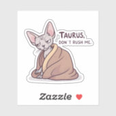 Taurus Sphynx Cat Calm Zodiac Attitude Art シール (シート)