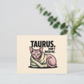 Taurus Sphynx Cat Zodiac Attitude Illustration ポストカード (スタンド正面)