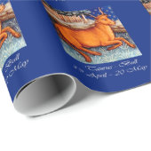 Taurus Star Signギフトラップ、ヴィンテージアートシック ラッピングペーパー (ロールコーナー)