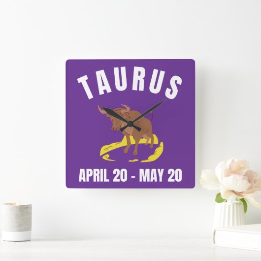 Taurus star sign スクエア壁時計 (ホーム)