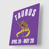Taurus star sign スクエア壁時計 (傾斜)