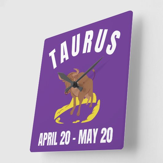 Taurus star sign スクエア壁時計 (傾斜)