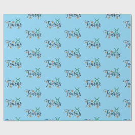 Taurus Star Sign Wrapping紙ブルー背景 ラッピングペーパー