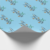 Taurus Star Sign Wrapping紙ブルー背景 ラッピングペーパー (角)