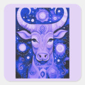 Taurus Stickers: Purple set of taurus sun stickers スクエアシール (正面)