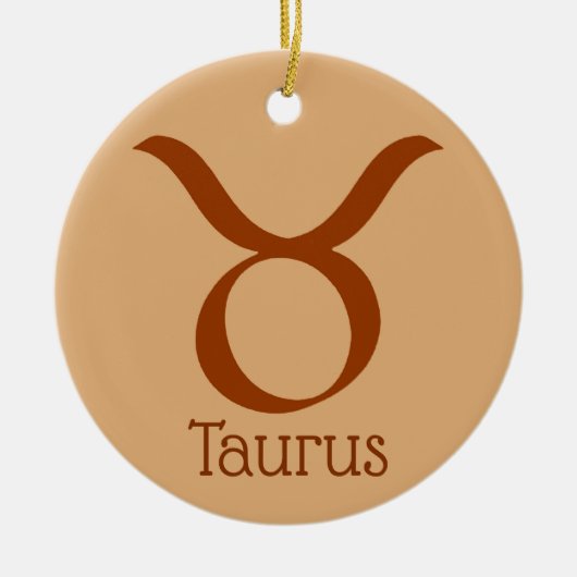 Taurus Sunサイン〔占星術の〕十二宮図記号 セラミックオーナメント (正面)