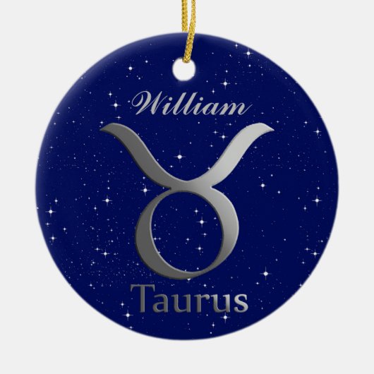 Taurus Sun記号(名前あり) セラミックオーナメント (正面)