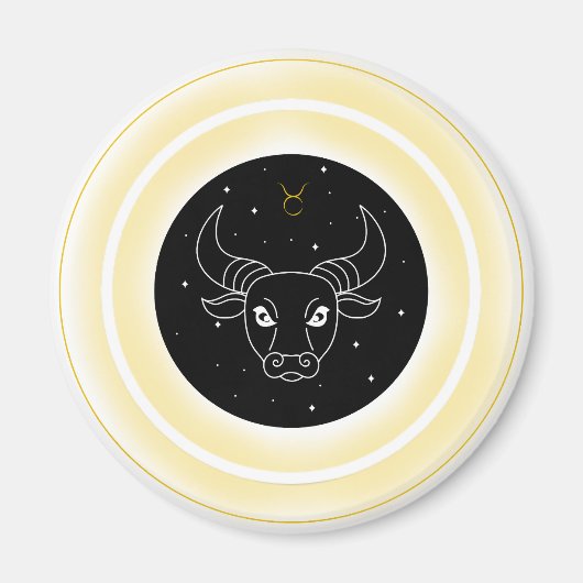 Taurus Symbol – Minimal Astrology Emblem マグネット (正面)