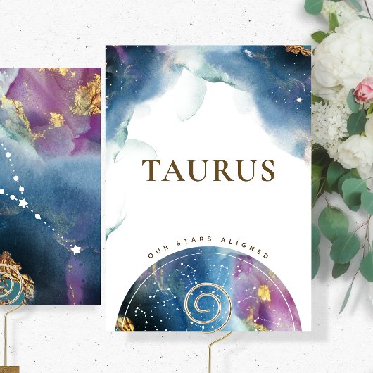 Taurus Table Sign天水カラーテーマカード 招待状