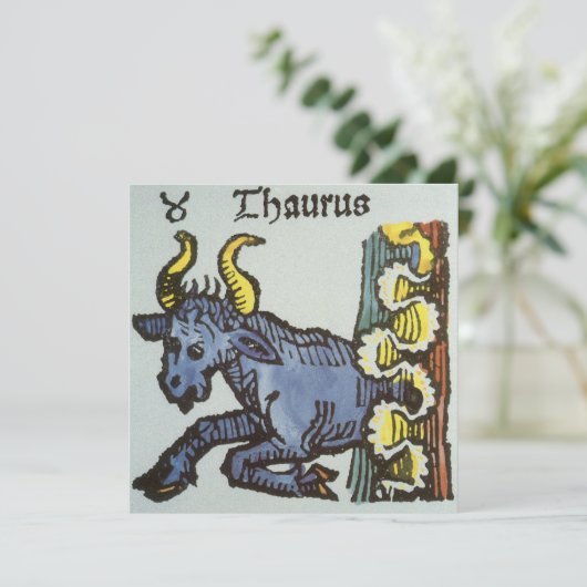 Taurus the Bull、ヴィンテージシンボルや象徴の〔占星術の〕十二宮図 (スタンド正面)