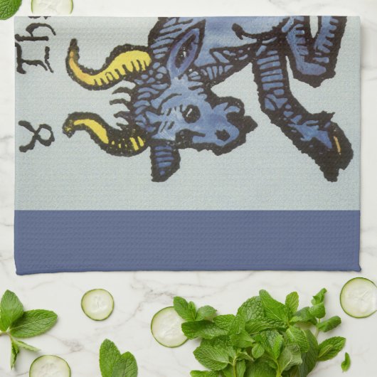 Taurus the Bull、ヴィンテージシンボルや象徴の〔占星術の〕十二宮図 キッチンタオル (折り畳み)