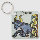Taurus the Bull、ヴィンテージシンボルや象徴の〔占星術の〕十二宮図 キーホルダー (正面)