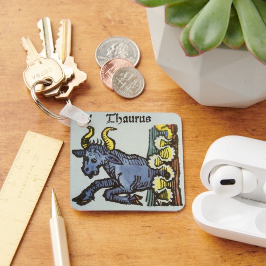 Taurus the Bull、ヴィンテージシンボルや象徴の〔占星術の〕十二宮図 キーホルダー (デスク)