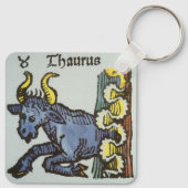 Taurus the Bull、ヴィンテージシンボルや象徴の〔占星術の〕十二宮図 キーホルダー (裏面)