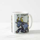 Taurus the Bull、ヴィンテージシンボルや象徴の〔占星術の〕十二宮図 コーヒーマグカップ (正面右)