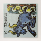 Taurus the Bull、ヴィンテージシンボルや象徴の〔占星術の〕十二宮図 ジグソーパズル (縦)