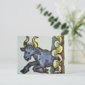 Taurus the Bull、ヴィンテージシンボルや象徴の〔占星術の〕十二宮図 ポストカード (スタンド正面)