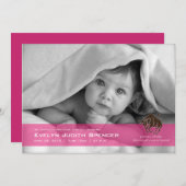 Taurus the Bull Photo Birth Announcement Card 案内状 (正面/裏面)